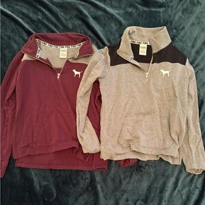 Purple and gray PINK Victoria’s Secret quarter zip jackets
